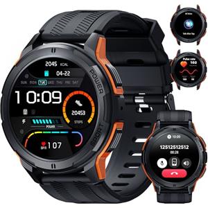 OUKITEL Smartwatch Uomo,Orologio Militare Smart Watch con Chiamate Vocale,1.43 AMOLED Screen 24/7 Sonno Cardiofrequenzimetro,100+ Sportive Fitness Tracker per iOS Android