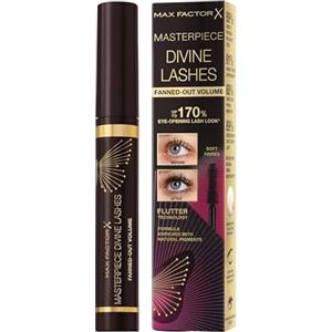 Max Factor Masterpiece Divine Lashes Mascara volumizzante, Black Brown, Texture con pigmenti naturali, Volume senza grumi, Effetto ciglia a ventaglio, Volume che dura tutto il giorno, 8 ml