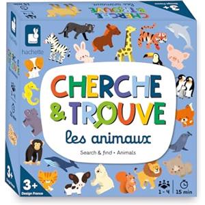 Janod - Il Mio Primo Cerca e Trova Gli Animali - Gioco da Tavolo per Bambini - Gioco di Osservazione - Dai 3 Anni, J02455