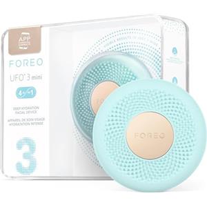 Foreo Ufo 3 Mini, Dispositivo per Maschera Antirughe 4 in 1, Idratazione, Terapia a Luce Rossa e LED a Spettro Completo, Termoterapia, Massaggio Viso T-Sonic, Arctic Blue