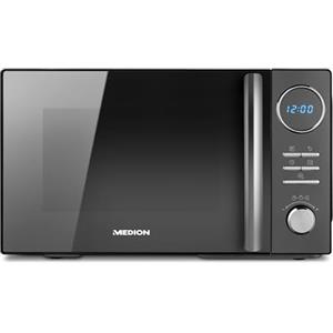 MEDION Microonde 3 in 1 con funzione grill e aria calda (23 L, 900 W, 1000 Watt grille, 1680W ventilato, 10 programmi automatici, display, MD 11493)