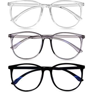 URAQT Blocco Luce Blu Occhiali, 3 Pz Anti Luce Blu Filtro Unisex, PC Occhiali da Lettura Anti-blu e UV per Tablet, Gaming, Ufficio, Riposo