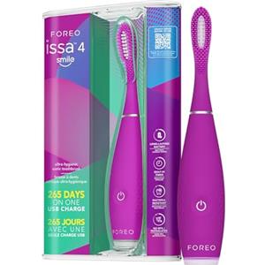 FOREO issa 4 Smile Spazzolino Elettrico Sonico - Compatto e Portatile, Testina Ibrida 4-in-1, Efficace sulla Placca, Batteria Lunga (265 Giorni), Testina Sostituita Ogni 6 Mesi