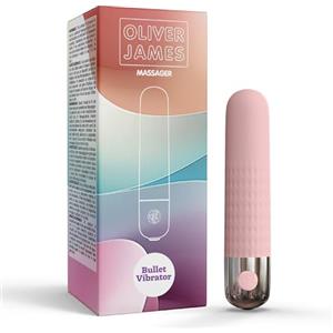 Oliver James Mini vibratore bullet di Oliver James - Ricaricabile, impermeabile, 10 modalità di piacere, silicone sicuro, sex toy discreto per donne, 9,6 × 1,8 cm, (rosa pastello)