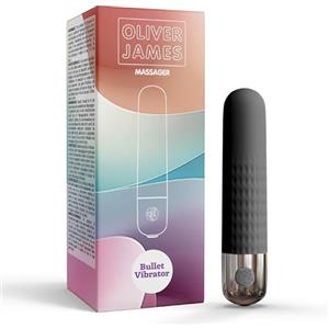 Oliver James Mini vibratore bullet di Oliver James - Ricaricabile, impermeabile, 10 modalità di piacere, silicone sicuro, sex toy discreto per donne, 9,6 × 1,8 cm, (Nero)