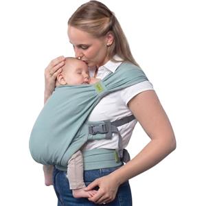 Boba Bliss Fascia Porta Bebè Preannodata, Neonato, Nebbia di Mare | Fascia Ibrida Elastica da indossare in pochi secondi, senza nodi, certificata Sana per le Anche, Sostegno Testa, 0-18 mesi.