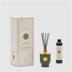 EDG Enzo De Gasperi Profumatore Diffusore Luxury 200ml con Bastoncini - Fragranza Lavender Thyme, Design Elegante in Vetro e Ceramica