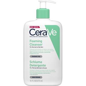 CeraVe Schiuma Detergente Viso 473ml - Per pelli normali a grasse con 3 ceramidi, acido ialuronico e niacinamide
