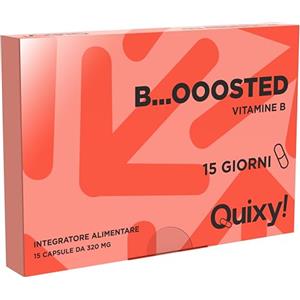 Quixy B...ooosted - Integratore con Vitamine B1, B2, B6, B12, Biotina e Acido Folico per Energia, Stanchezza, Stress, Dieta Vegana e Detox - 15 Capsule Tascabili Made in Italy