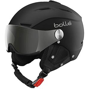 bollé Backline Visor Soft, Casco da Sci Unisex Adulto, Nero/Argento, 56-58 cm