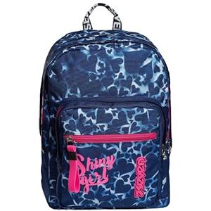 Seven Zaino Extra Fit, Dyed Hearts, Blu, Doppio Scomparto, Maxi tasca frontale attrezzata, Per bambini e ragazzi, Scuola e Tempo Libero