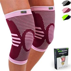 Feel Recovery 2 Ginocchiere Sportive per Uomo e Donne - Tutore per Ginocchio a Compressione - Fascia Elastica per Menisco e Legamenti per Corsa, Sport e Lavoro - Traspiranti e Antiscivolo (S, Verde)