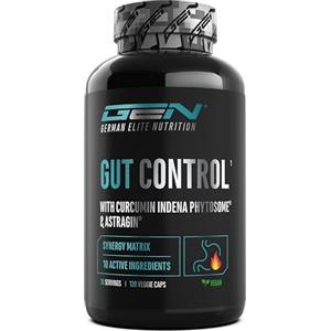 GEN GERMAN ELITE NUTRITION Gut Control - Complesso ad alto dosaggio con N-Acetil-D-Glucosamina, Curcumin-Phytosome®, Estratto di Aloe Vera, Zenzero, Tarassaco, AstraGin®, Vitamina B2 - Vegano - 120 Capsule