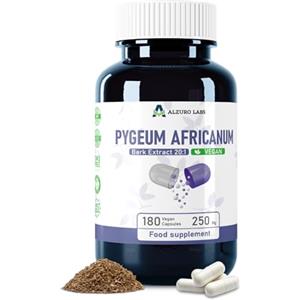 Alzuro Labs Pygeum Africanum | Equivalente a 5.000mg (250mg Estratto 20:1) | 180 Capsule Vegane | 13% Fitosteroli | Supporto Prostata & Salute Urinaria | Testato da Laboratori Indipendenti | GMP