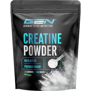 GEN GERMAN ELITE NUTRITION Creatine Monoidrato in Polvere 1000 g - Creatina Monoidrato Microfine, Altamente Solubile e Alto Dosaggio - Senza Additivi inutili - Vegana - 293 Porzioni