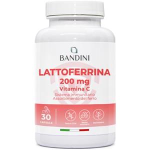 Bandini® LATTOFERRINA 200 Immuno - 200mg di Lactoferrina per CAPSULA (30 capsule) - Integratore Alimentare ad Alto Dosaggio con Vitamina C - Antiossidante Naturale per Sostegno al Sistema Immunitario