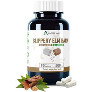 Alzuro Labs Olmo Scivoloso 8.000mg | Estratto 20:1 (400mg) | 90 Capsule Vegane | Alta Potenza per Salute Digestiva & Supporto al Reflusso Acido | Testato da Laboratori Indipendenti | Certificato GMP