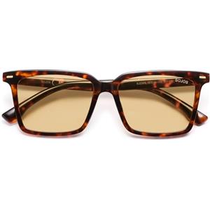 SOJOS Occhiali da sole polarizzati rettangolari donna uomo grande retrò quadrato vintage 90 Cateye classici occhiali da sole con protezione UV400 SJ2387, Cornice tartaruga rossa lente marrone chiaro