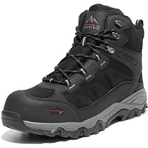 NORTIV 8 Scarpe da Trekking da Uomo Stivali da Esterno Scarponi da Trekking Scarponi da Trekking Impermeabili Stivali da Arrampicata Alpinismo,Size 44.5,Nero,NMUMHB2501