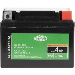 Quantum Energy Magneti marelli batteria moto e scooter 4AH 12V 50A tecnologia AGM sigillata polo positivo destro