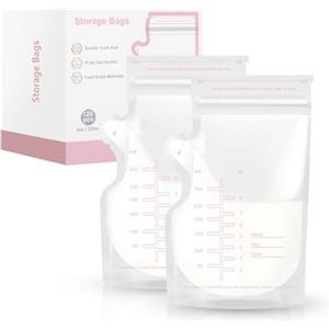 Carehabi 120 Pezzi Sacchetti Latte Materno, 250ml / 8oz Bustine Latte Materno Congelare Contenitori Latte Materno per l'allattamento al Seno Senza BPA a Prova di Perdite
