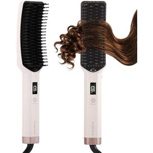 AraSyleon Spazzola Lisciante a Ioni per Capelli Spessi, Ricci con Setole in Ceramica e Riscaldamento Rapido - 16 Temperature (80-230°C) - Doppia Tensione Spazzola Lisciante