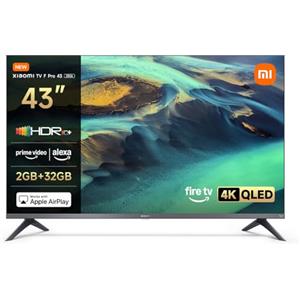 XIAOMI TV F Pro 43,43 pollici (101 cm), 4K UHD QLED,Smart TV, Fire TV, Triple Tuner DVB-C/S/S2/T/T2,HDR10+, MEMC, Controllo Vocale Alexa, 2GB+32GB, Compatibile con Apple AirPlay
