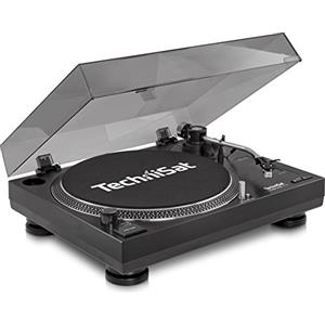 TechniSat TECHNIPLAYER LP 300 - Giradischi professionale USB per DJ (con funzione scratch e digitalizzazione, velocità: 33/45 giri/min, azionamento diretto controllato al quarzo) nero