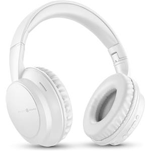 Music Sound BOOST Cuffia Wireless Around-Ear Pieghevole con Microfono Integrato, 3 Modalità EQ, Autonomia fino a 8 Ore, Design Ergonomico, Bianco