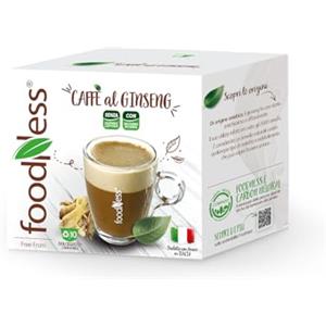 Foodness - 6 Box da 10 Capsule di Ginseng con Zucchero di Canna, Capsule Compatibili con Sistema Dolce Gusto e Nespresso, Preparato Solubile per Bevanda al Caffe e Ginseng, Senza Glutine, Lattosio