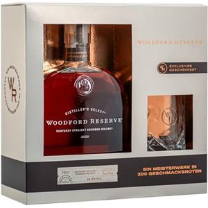 Woodford Reserve Kentucky Straight Bourbon Whiskey 70cl Limited Edition 1 Bicchiere - Whiskey dal gusto morbido e ricco 43,2% vol