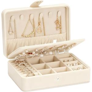 VINATO Portagioie Donna da Viaggio come Porta Gioielli per Orecchini, Collane e Anelli - Compatto 16,5×12×5,7cm Portagioie da Viaggio Regalo