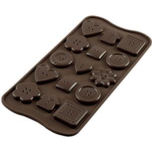 silikomart | SCG29 Stampo in Silicone per Cioccolatini CHOCO BOTTOM, Antiaderente, 15 Cioccolatini, Confezione da 1 Stampo per Dolci, Easy Choc, Ø 35 h 36 mm, Made in Italy