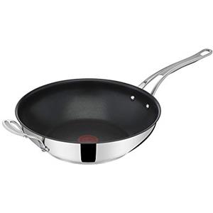 Tefal Jamie Oliver by Cook's Classics E3068835 - Padella per wok con rivestimento antiaderente, adatta a induzione, in forno, in acciaio inox, con manico rivettato, 28 cm