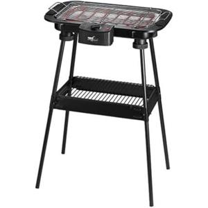 Melchioni Family | Barbeque Elettrico con Piedistallo BBQ2, 2000W, Griglia Completamente Smonatabile con Vaschetta, Termostato Integrato, 83.5 x 38 x22 cm