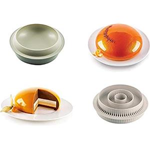 silikomart | Set in Silicone per Torta Moderna GOCCIA + MULTI-INSERTO ROUND, Antiaderente, Confezione da 2 Stampi per Dolci Multiuso, Made in Italy