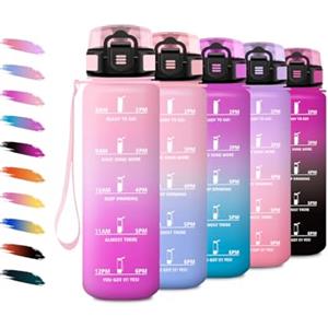 KollyKolla Borraccia Bambina 500ml, Borraccia Motivazionale con Filtro, a Prova di Perdite, Bottiglia Acqua Sportiva con Indicatore del Tempo, Borraccia per Bambini, Campeggio, Corsa, Viaggio, Scuola, Yoga