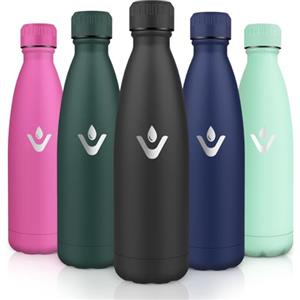 Motswedi Borraccia Termica 750 ml, Senza BPA, Borraccia con Cannuccia, 18/8 Acciaio Inox, Bottiglia Termica, Doppia Parete, Borracce Termiche, per Palestra, Scuola, Sport, Ufficio, Yoga, Nero