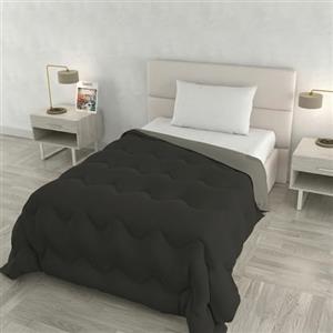 Italian Bed Linen Trapunta invernale ZOE Made in Italy bicolore doubleface, piumone imbottito 250 gr - Trapunta letto Singolo 160x250 cm - Lavabile in Lavatrice - CIOCCOLATO/SABBIA