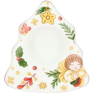 THUN, Porta Tea-light a Forma di Albero in Porcellana, Collezione Sorprese di Natale, Porta Tè da Collezione, Idea Regalo per Natale, 13,5 x 12 x 4,5 cm