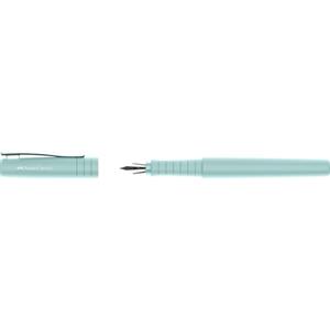 Faber-Castell 241009 Penna Stilografica Poly Pen, Fusto Blu Caraibico, Pennino Medio, Progettata in Plastica Riciclata Con Impugnatura Ergonomica, Scrittura Fluida, Ideale Per Studenti