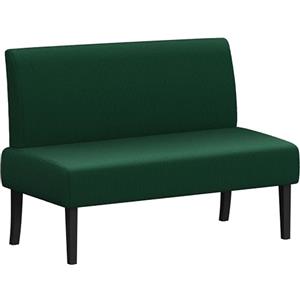 Yaheetech Divano da Salotto Moderno Divanetto a 2 Posti Senza Braccioli Sedia a Coste con Gambe in Legno per Soggiorno Ufficio 109,5 × 62 × 84,5 cm Verde