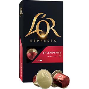 L'OR Splendente Espresso Capsule Alluminio Intensità 7, 10 Caps - compatibili con Nespresso®*