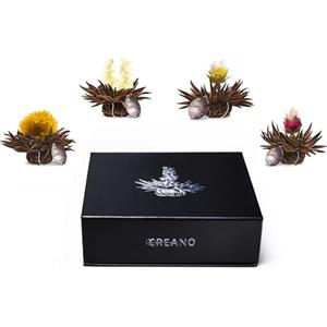 Creano 6x Fiori di Tè Nero "Tèlini" in Scatola Regalo Magnetica con Goffratura Argento - Set Elegante di Tè Fiorito, Perfetto come Idea Regalo Premium
