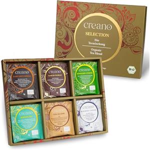 Creano Set Regalo Tè Biologico - 24 Bustine in 6 Varietà da Sogno, Tè Verde, Bianco, Nero e Oolong - 48 g - NUOVO 2024*