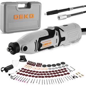 DEKOPRO Kit di utensile multifunzione 170W: DEKOPRO 126pc Kit Multiuso per DIY, Mini trapano elettrico per legno/metallo - con albero flessibile per rettifica, incisione, lucidatura, pulizia (Grigio)