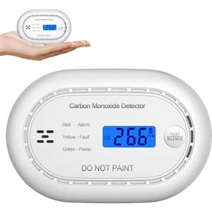 XINDUM Rivelatore di monossido di carbonio con batteria da 10 anni, rivelatore di CO con schermo LCD, allarme acustico da 85 dB, funzione Mute, monitor CO per la sicurezza domestica, standard EN 50291