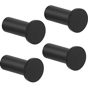 SAYAYO Ganci Accappatoio Bagno Nero in Acciaio Inox Ganci Appendiabiti, Appendi Strofinacci Cucina Gancio da Parete Appendi Accappatoio Bagno Capacità Carico 15 kg, 4 Pezzi