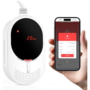 PHYSEN Rilevatore di Gas e Monossido di Carbonio WiFi, Monitoraggio App Smart Life, Certificazione EN50291 e EN50194, Rivelatore di Gas Combustibile per Metano e CO per Cucina, Locale, Caldaia, Garage