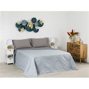 Baroni Home Trapuntino Copriletto Primaverile Estivo in Microfibra, Trapunta Estiva Matrimoniale 250x250 cm - Perla/Fumo